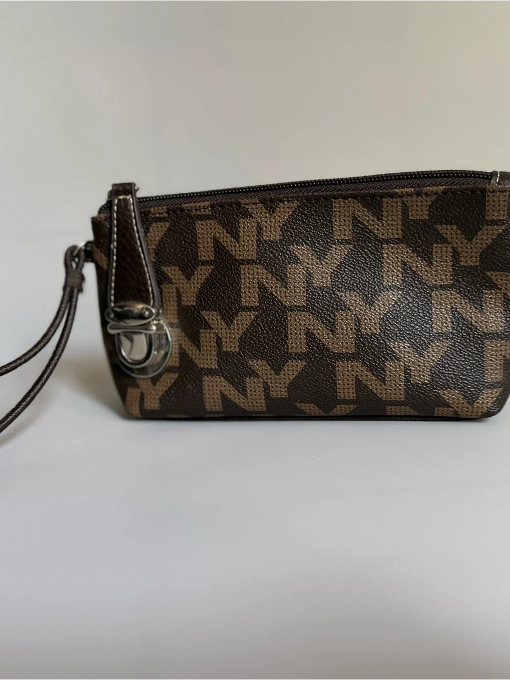 Pattern Brown Wristlet Clutch